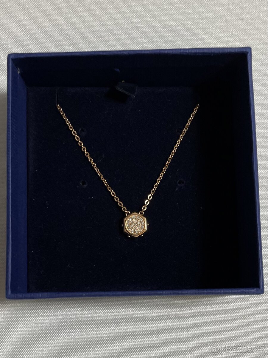 Swarovski náhrdelník bolt micro rose gold