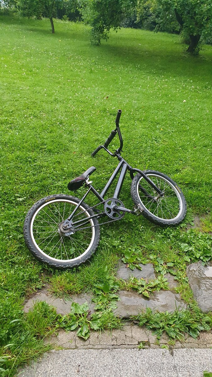 BMX kolo custom, černo stříbrné 20"