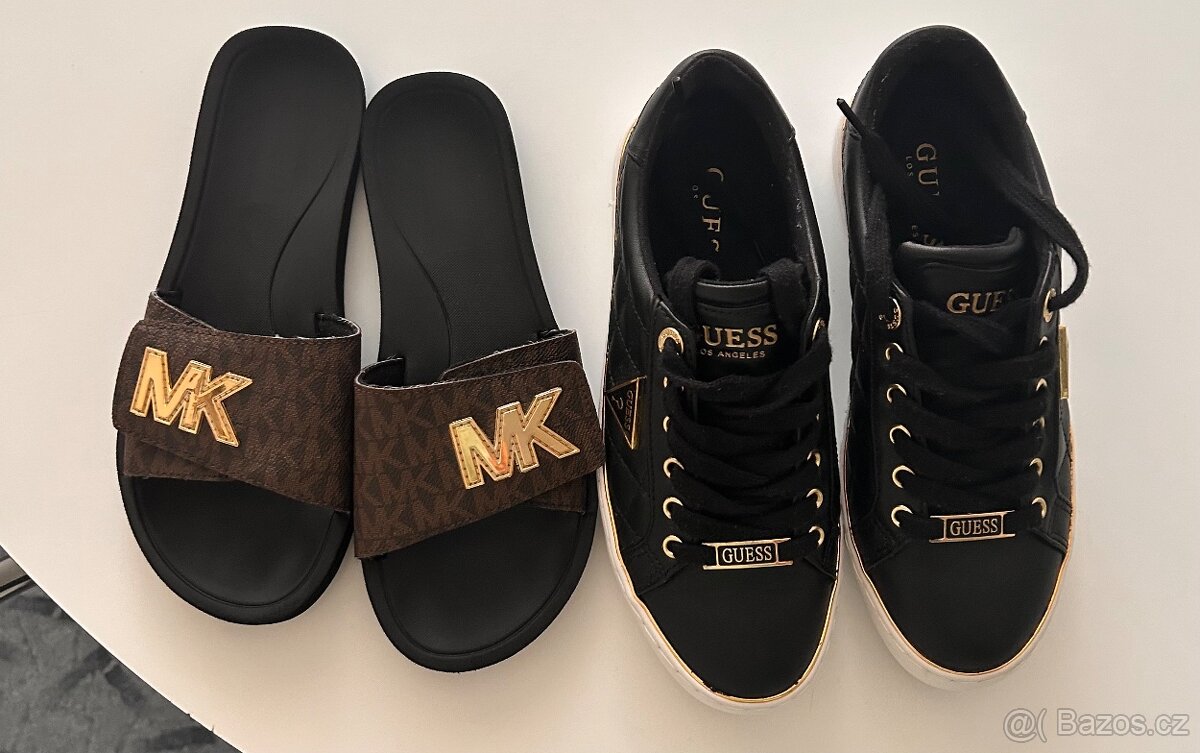Nové originál tenisky Guess a pantofle Michael Kors