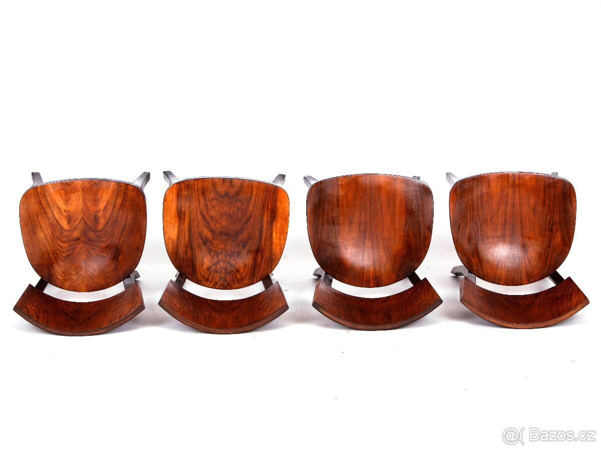 4x luxusní židle BERNKOP. ořech, 1930.