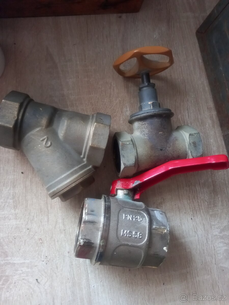 Filtr mosazný 2 /C, ventil kulový DN 25,ventil přímý DN 40