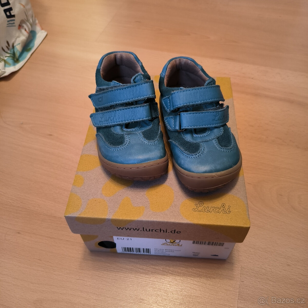 Celoroční kožené barefoot boty Lurchi modre vel. 21