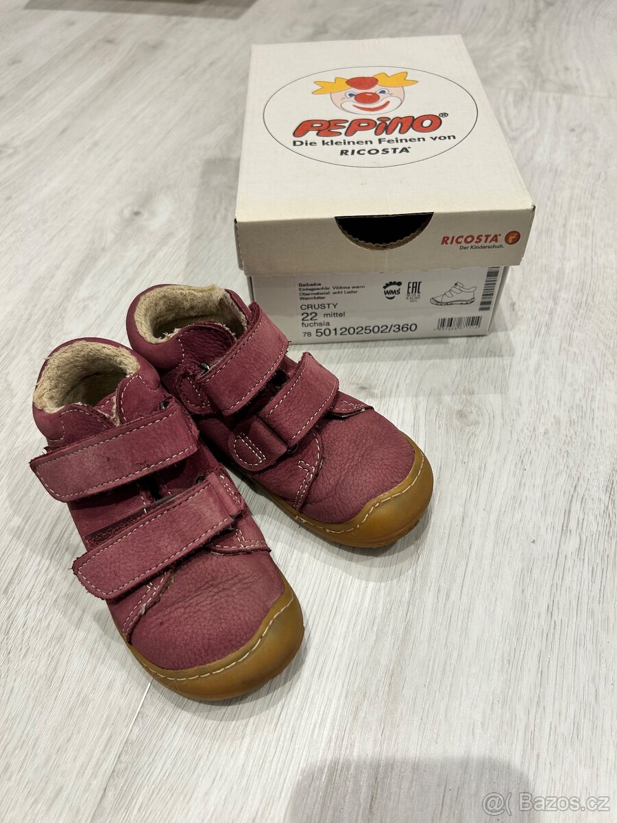 Ricosta barefoot zimní zateplené boty, vel. 22