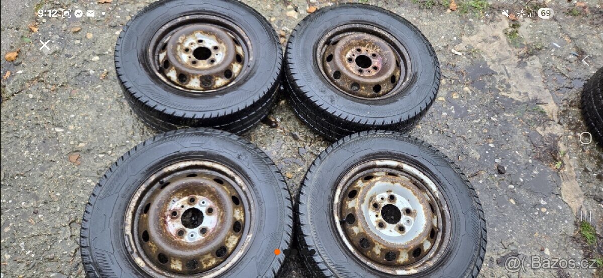Plechové kola R15 5x118, zimní pneu 215/70C boxer, ducato
