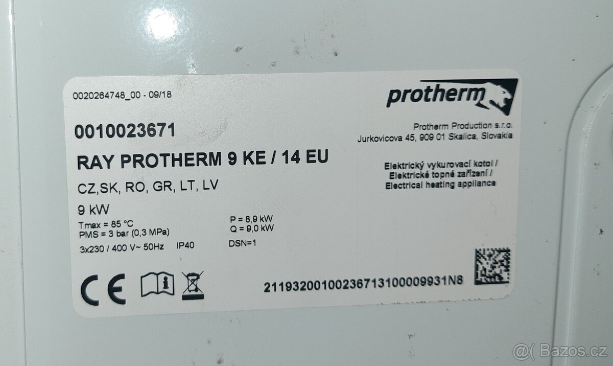 elektrokotel Protherm RAY 9 kW