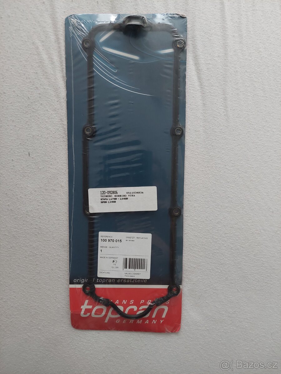 Nové těsnění víka ventilů Topran