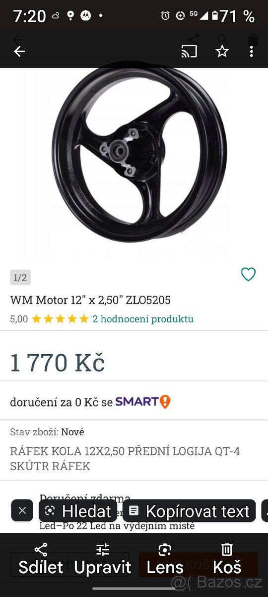 přední kolo skutr