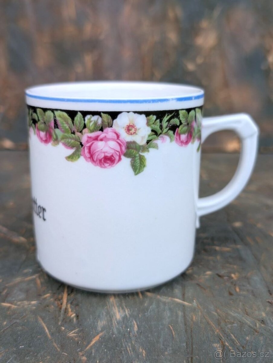 Vintage porcelánový hrnek. Milé mamince.
