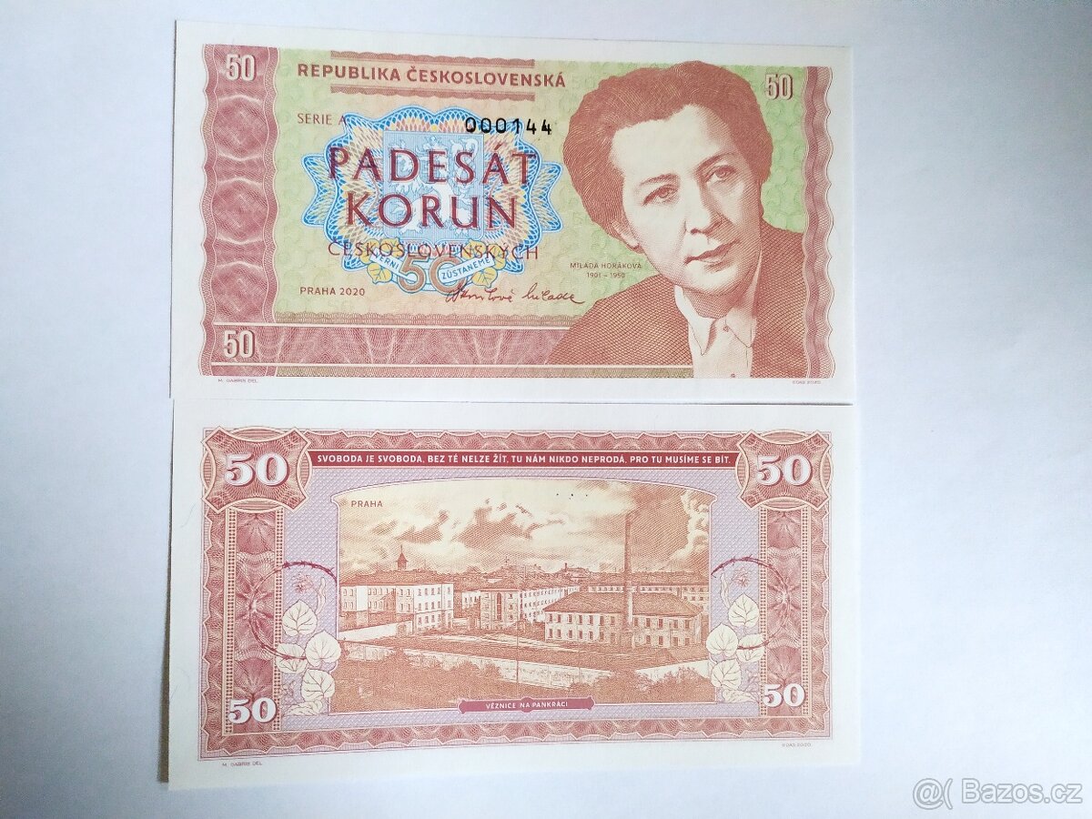 Sběratelská bankovka - Milada Horáková