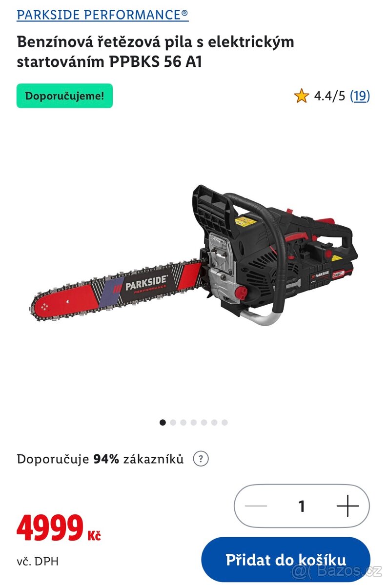 Benzínová řetězová pila s elektrickým startováním