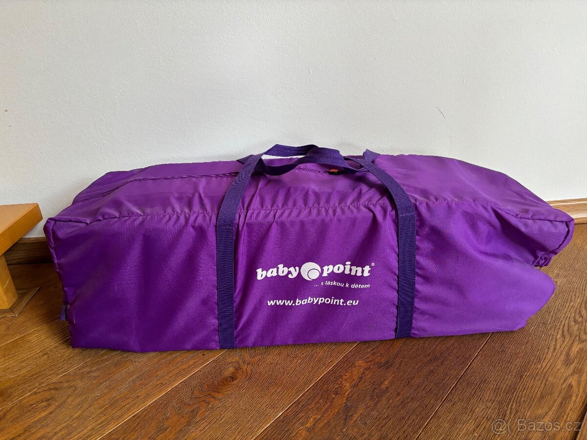 Cestovní postýlka Nessy fialová + matrace