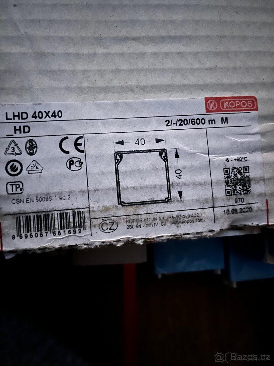 Kopos lišty - LHD 40x40, 10ks, 20m