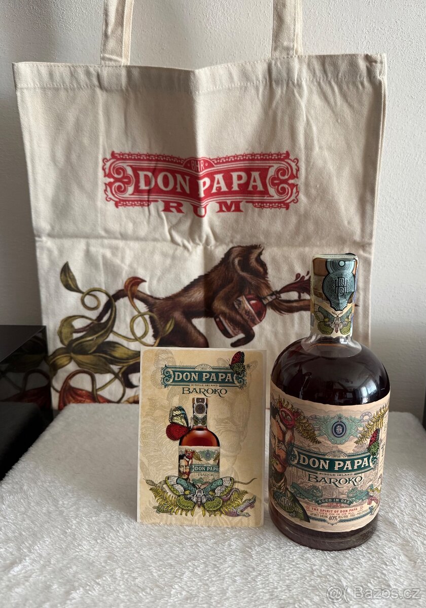 Don Papa Baroko – prémiový rum včetně stylových doplňků