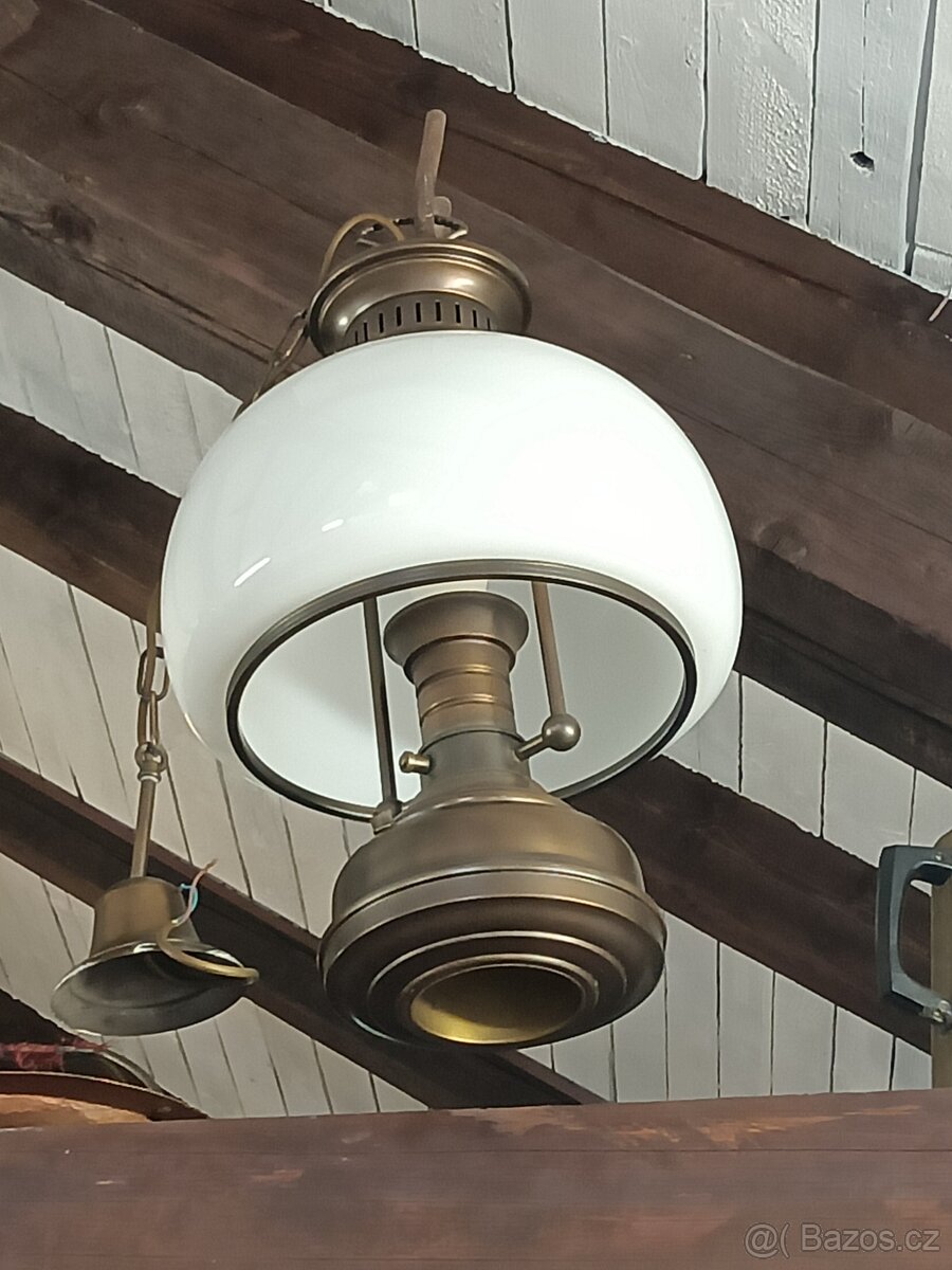 XXL Velký rustikální lustr - sklo .