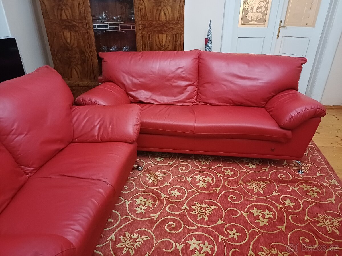 kožená sedací souprava