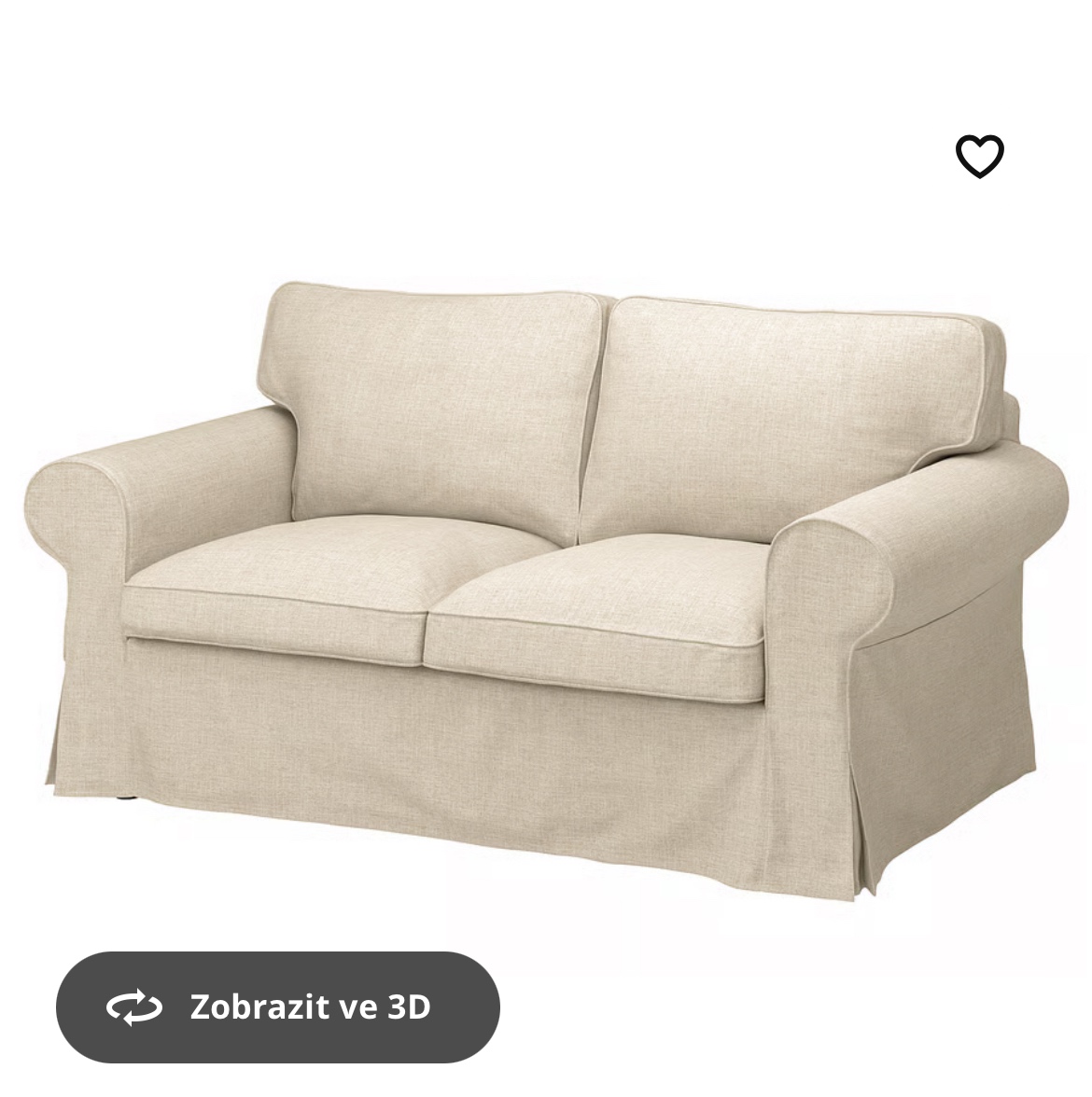 Bílé potahy na dvoumístnou pohovku IKEA EKTOR