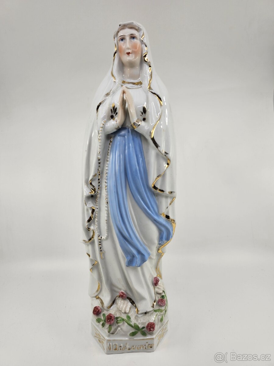 Stará potcelanova panna Maria 41.5 cm