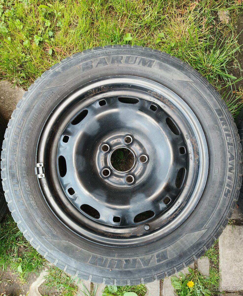 Plechové disky s pneu 6Jx14 ET43 Škoda fabia