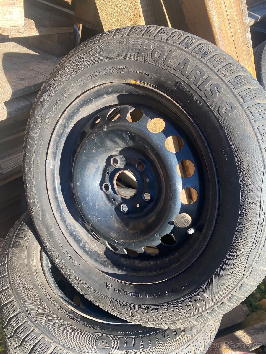 Plechové disky 15” 5x112 a zimní pneumatiky 195/65/R15