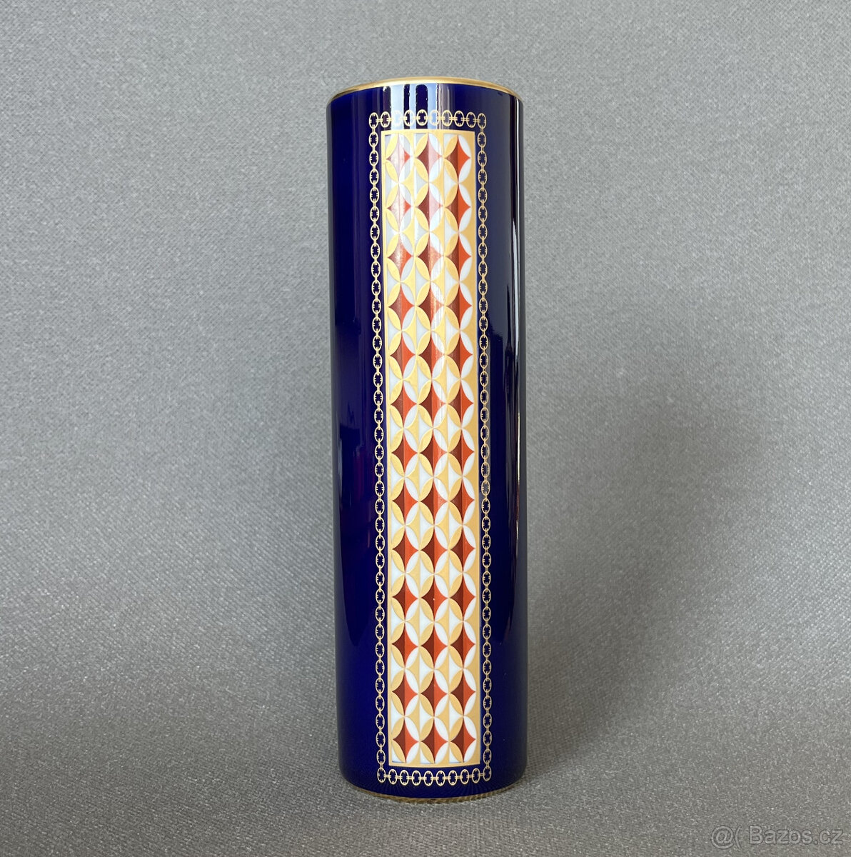 Kobaltová váza 23 cm, Heinrich Villeroy&Boch