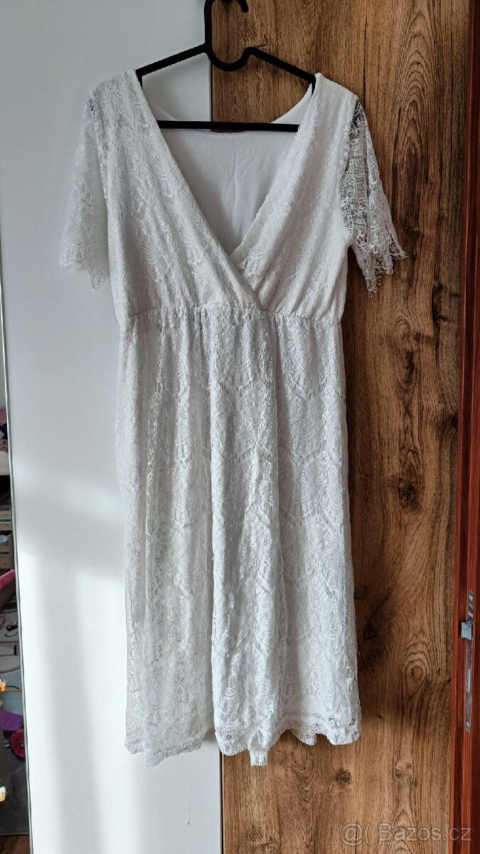 Bílé těhotenské/ kojící šaty Bonprix