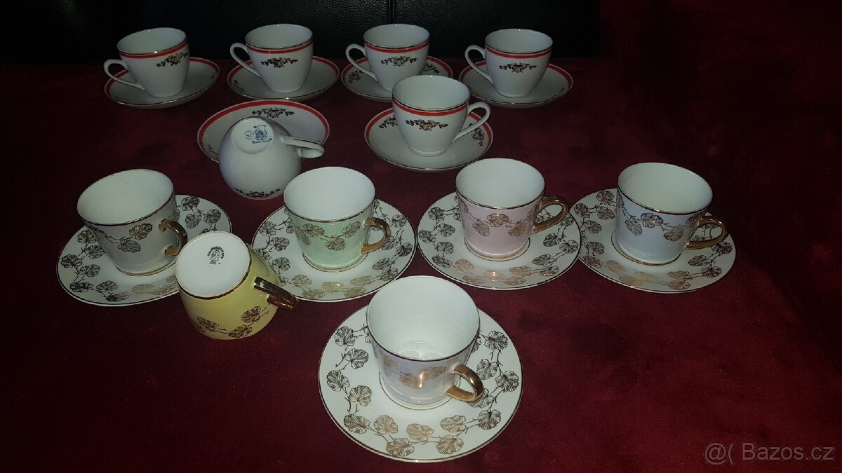 Kávová souprava Bohemia Czechoslovakia + druhá starší