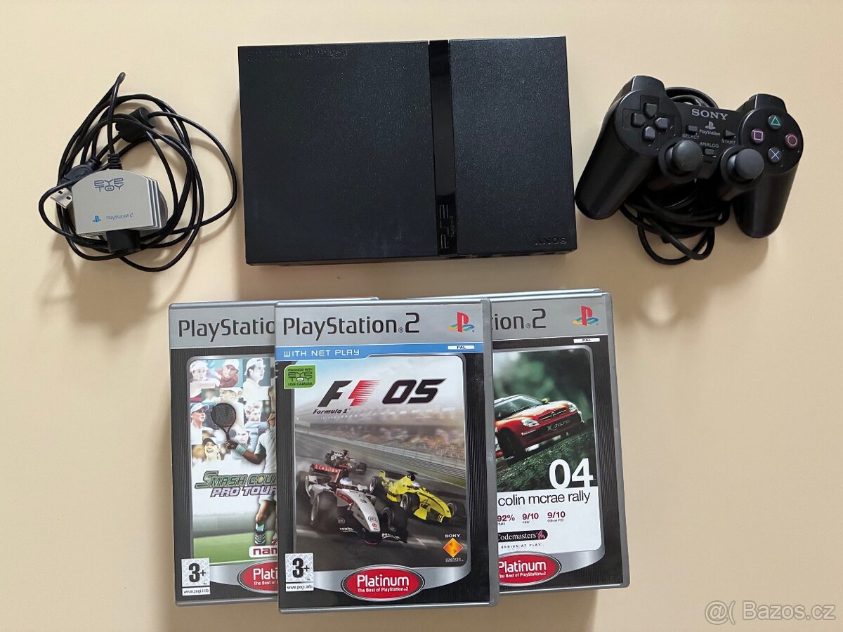 PlayStation 2 včetně kamery Eye toy a her