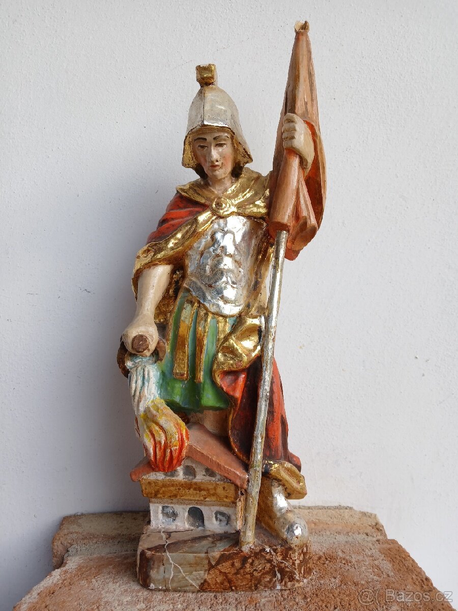 Svatý Florian socha ze dřeva 41 cm