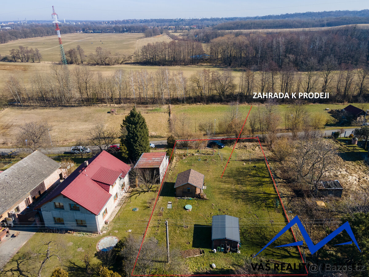 Prodej, zahrada 1145 m2 s chatou, Ostrava - Nová Bělá