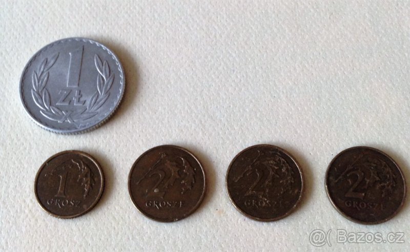Mince PL 1 ZL, 1 Grosz, 2 Grosz (3 kusy)