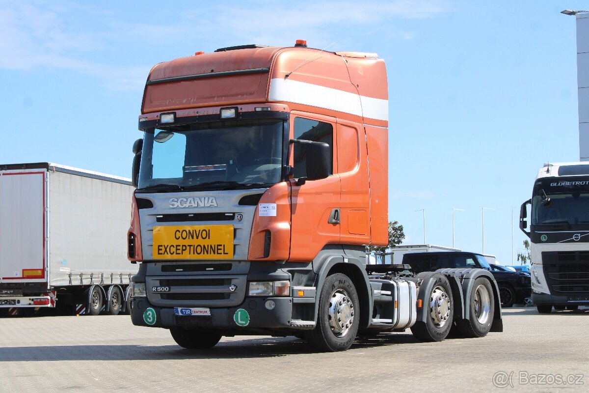 Scania R 500, EURO 3, 6X2, RETARDER, NATÁČECÍ NÁPRAVA, MAJÁK