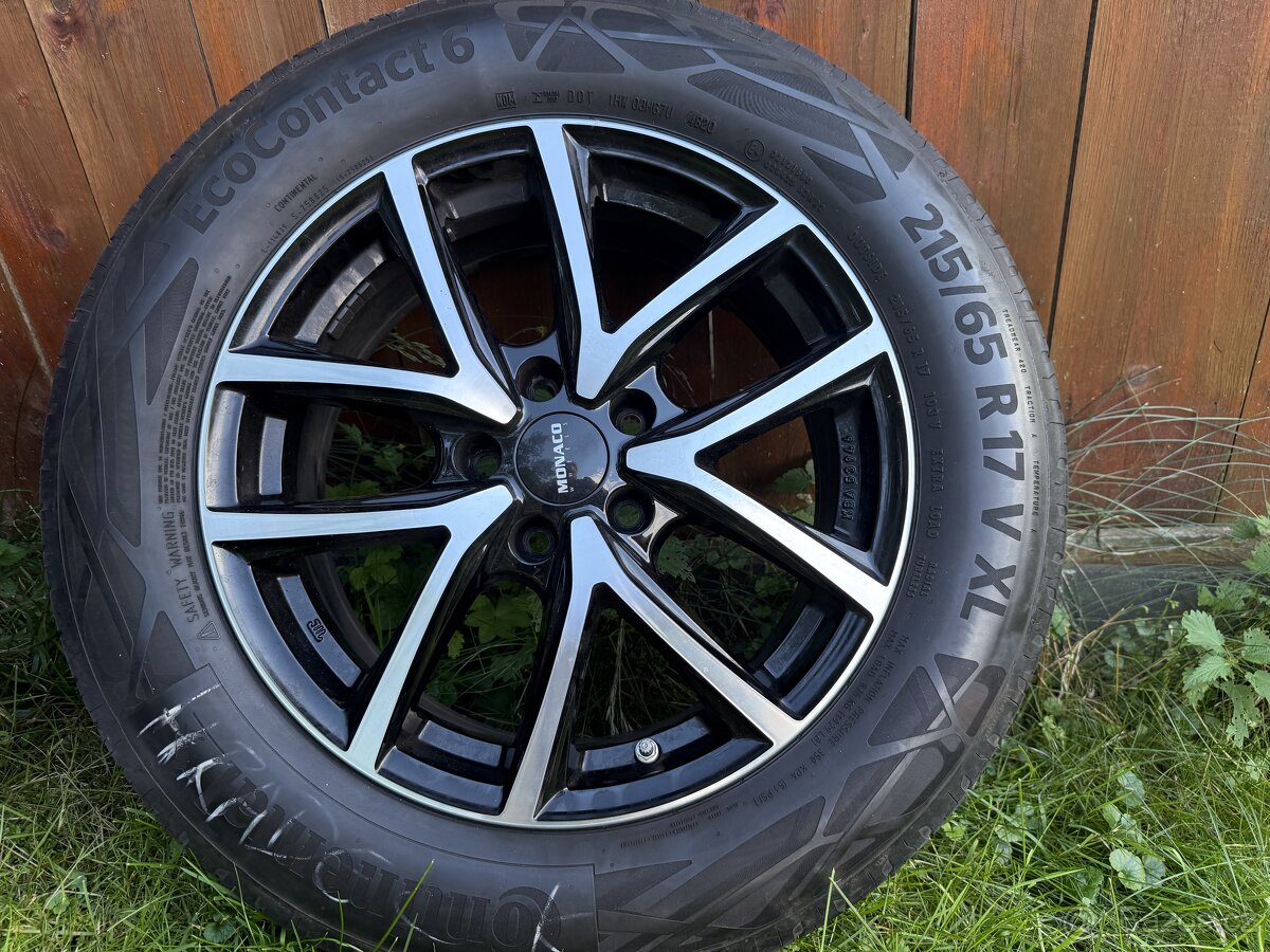 Zánovní alu Monaco 17" 5x114,3 ET40 + pneu