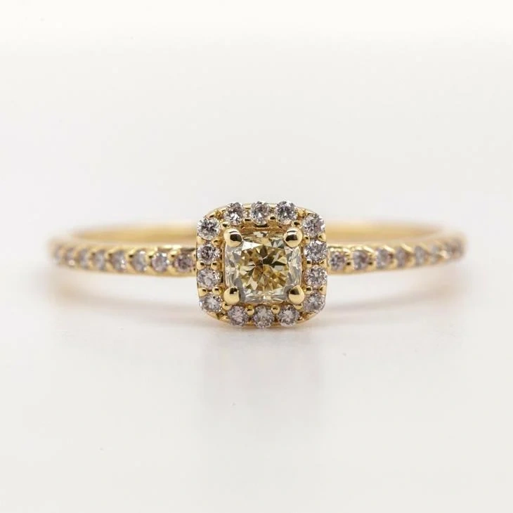 14K prsten s diamanty 0,45ct - certifikát AIG