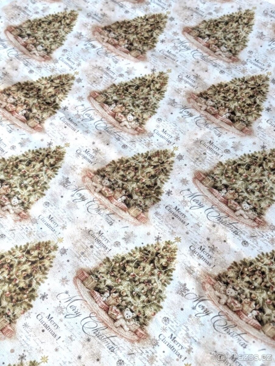 Vánoční látka, Marry Christmas, 3m vcelku.