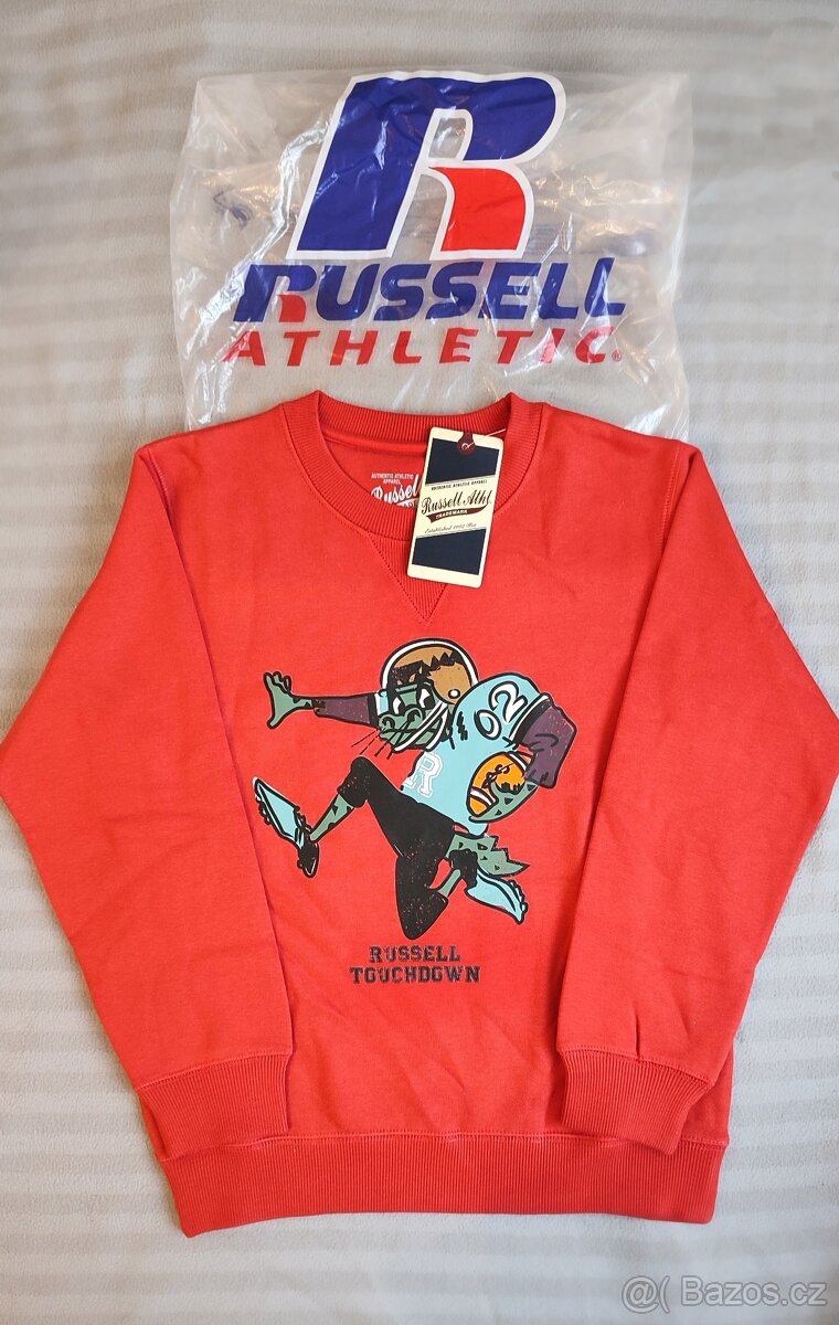 Červená mikina Russell Athletic