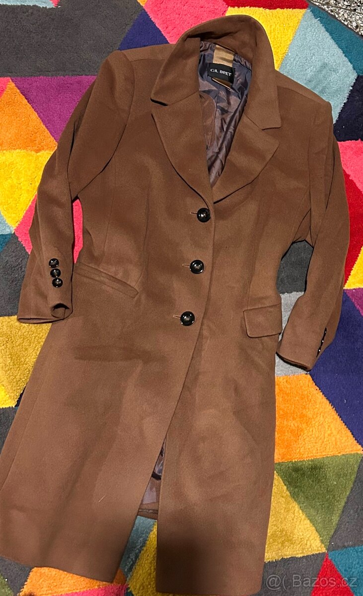 GIL-BERT     CAMEL LUXUSNÍ DÁMSKÝ VLNĚNÝ  KABÁT XL-XXL💪🏽💗