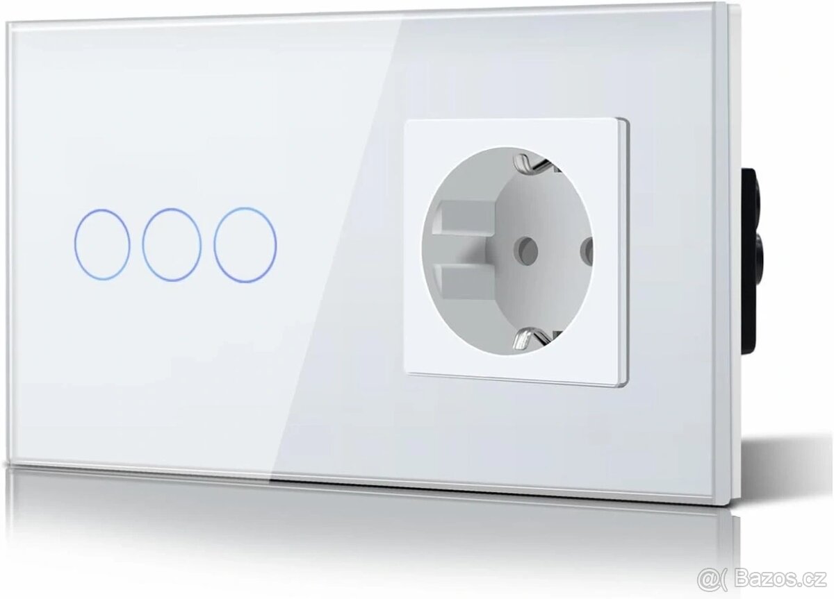 Dotykový spínač Bseed z bílého skla