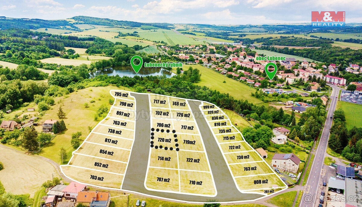 Prodej pozemku k bydlení, 720 m², Lubenec