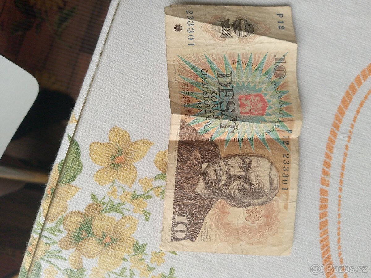 Prodám zachovalou bankovku 10kčs z roku 1986