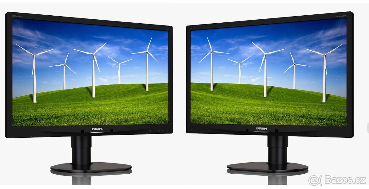 2 stejné ERGONOMICKÉ monitory 24" značky Philips