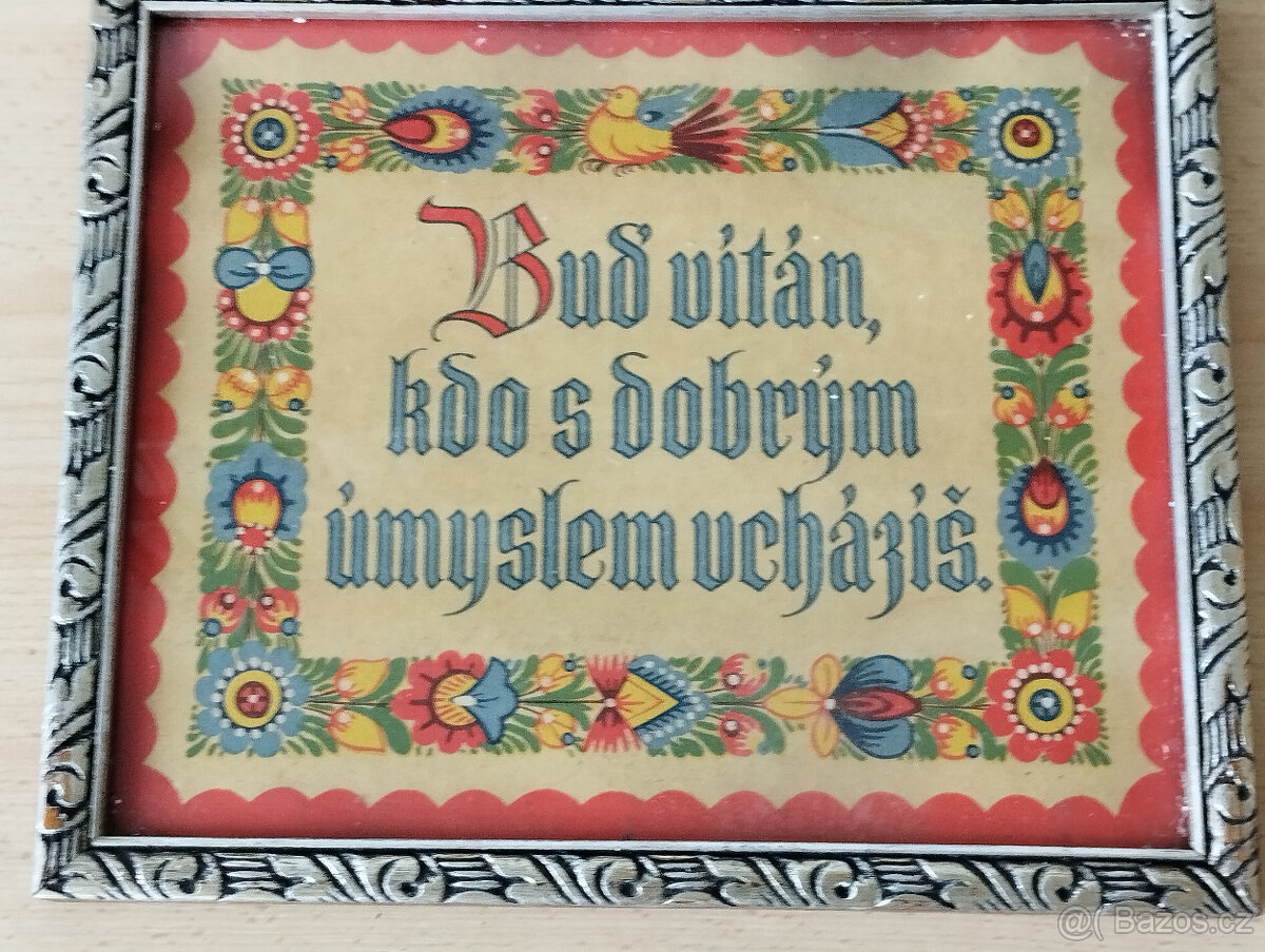 Staré požehnání nade dveře, starý obraz,obrázek