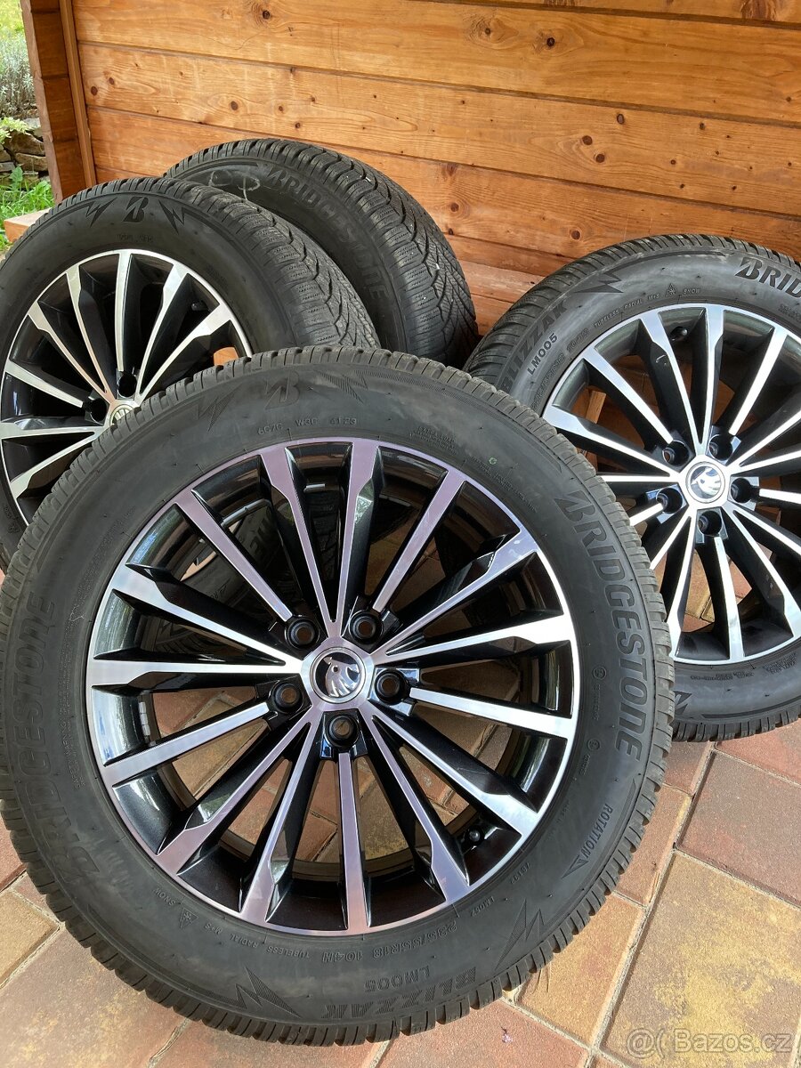 ALU Kola ŠKODA R18 TRINITY Black + Zimní Pneu 235/55/R18