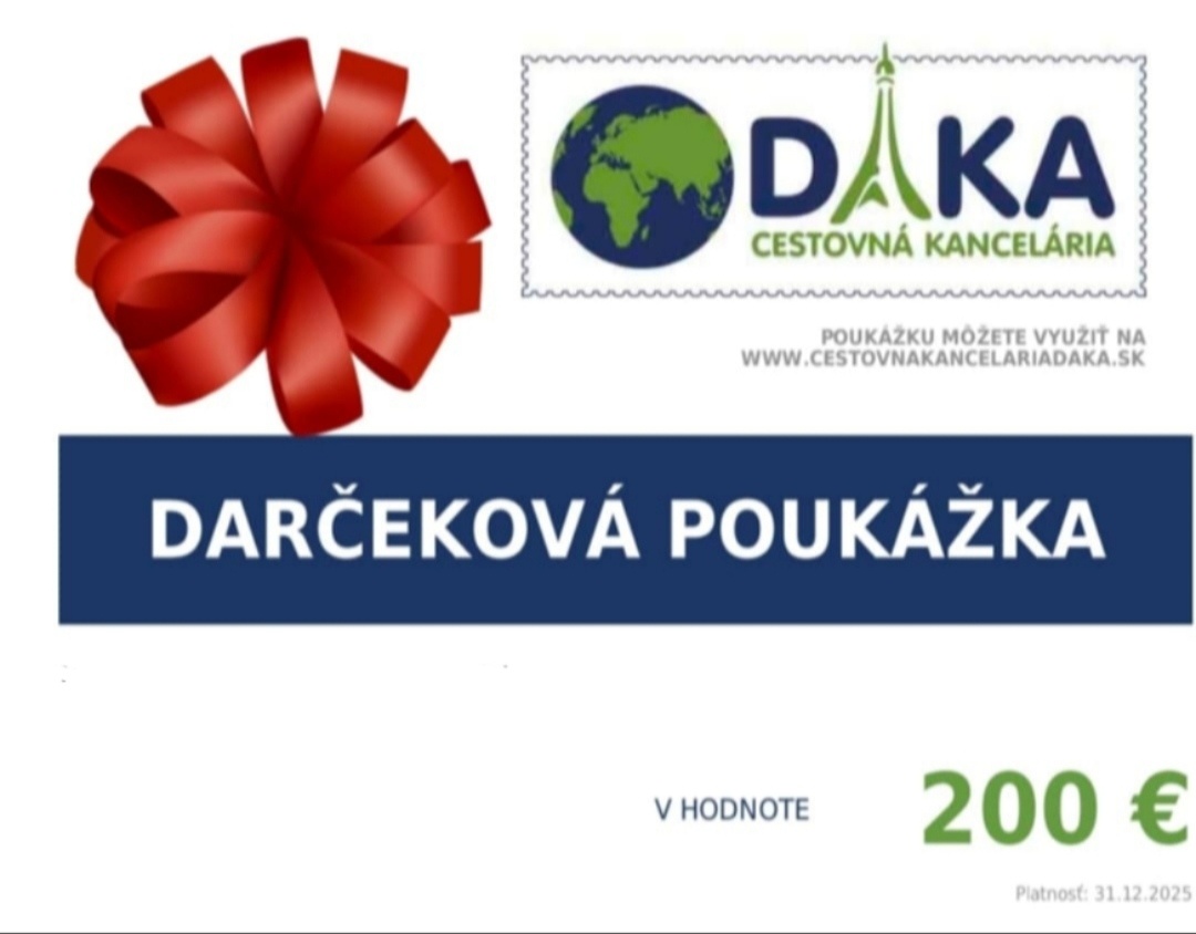 400€ poukázky na zájezd od CK DAKA