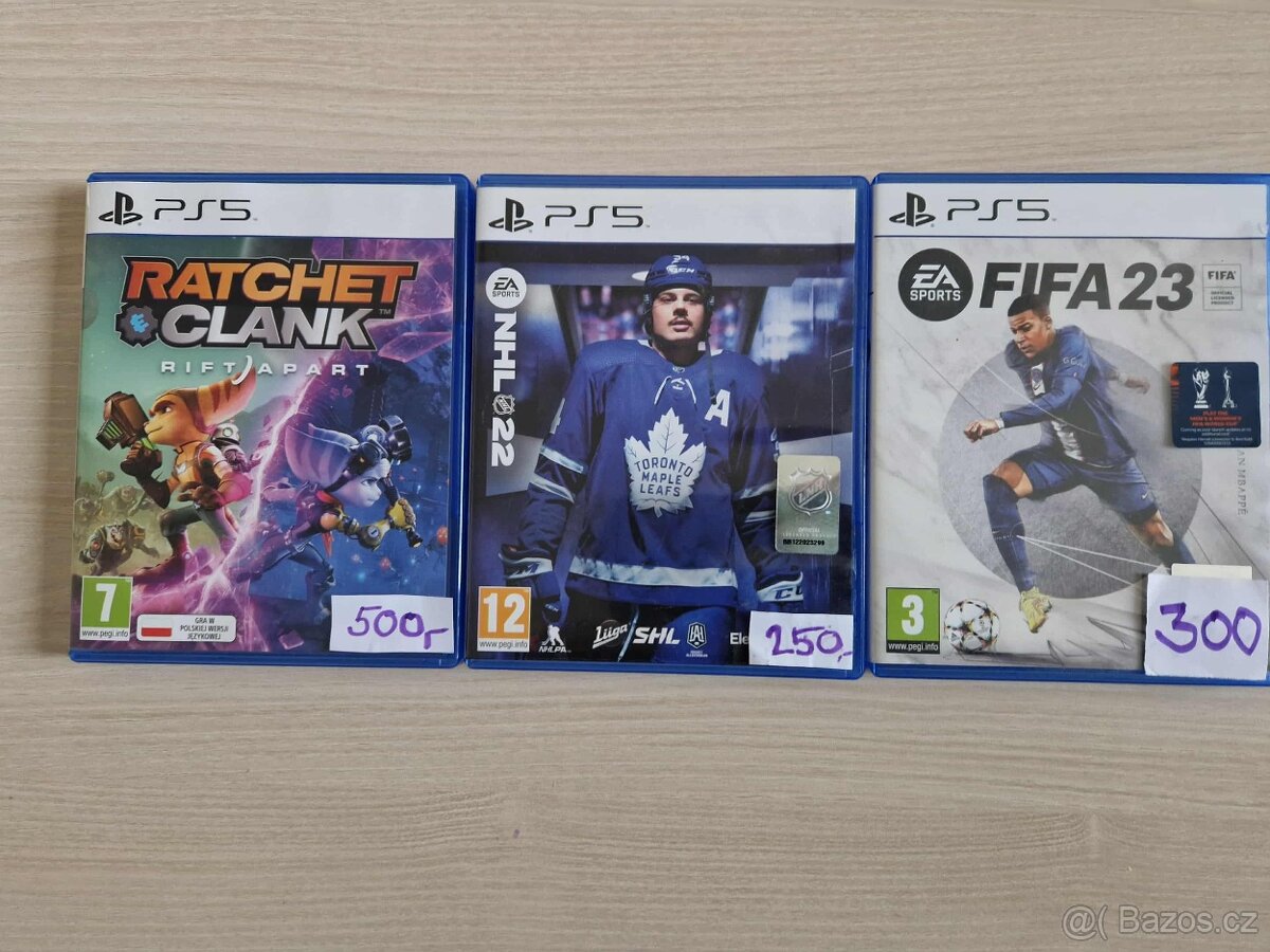 Hry na playstation 5 velmi dobrý stav od 250kč