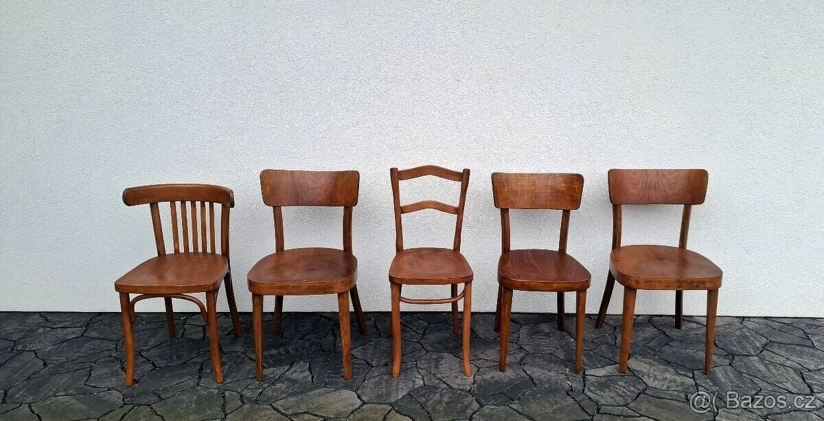 Celodřevěné jídelní židle THONET po renovaci