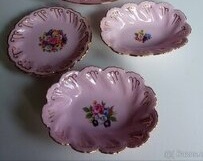 Růžový porcelán květinový set
