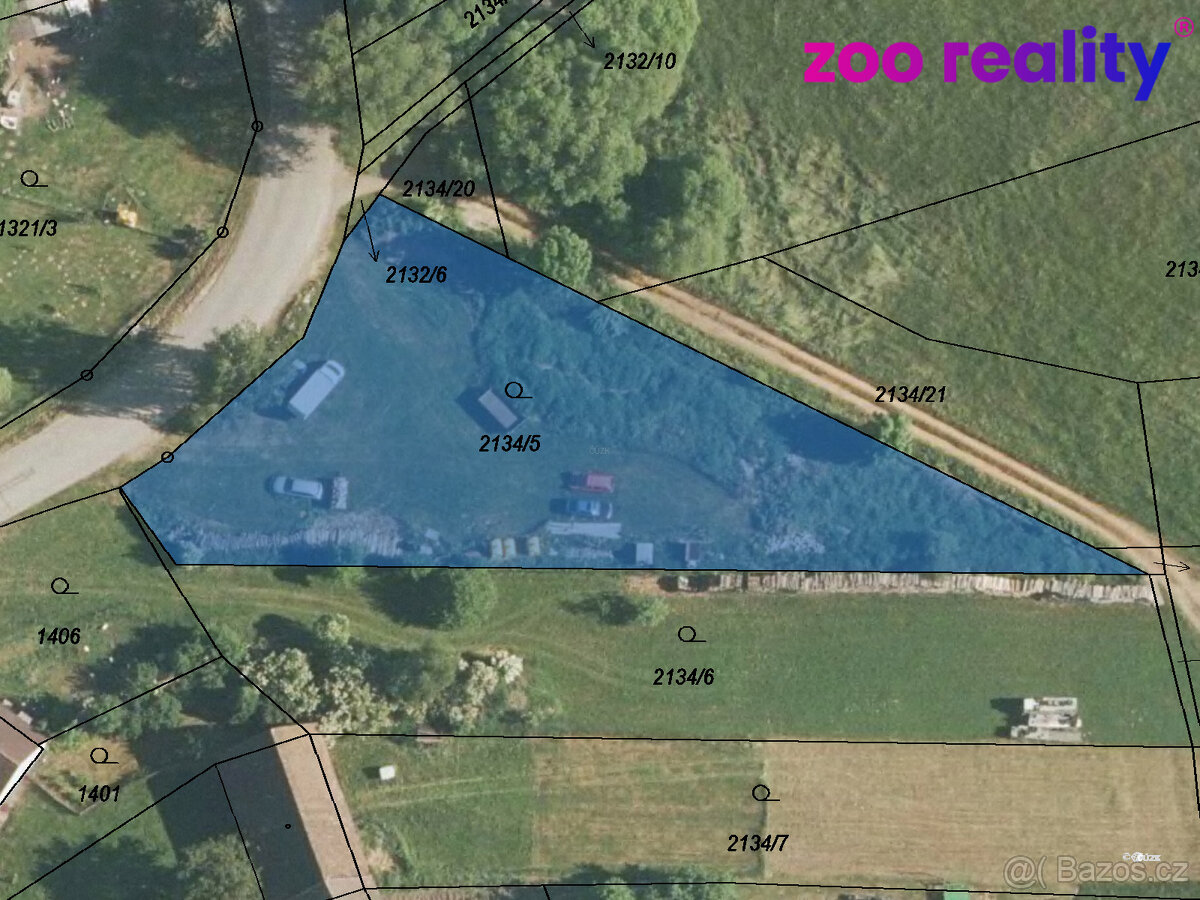 Prodej, stavební pozemek, 1843 m2, Křemže - Chmelná