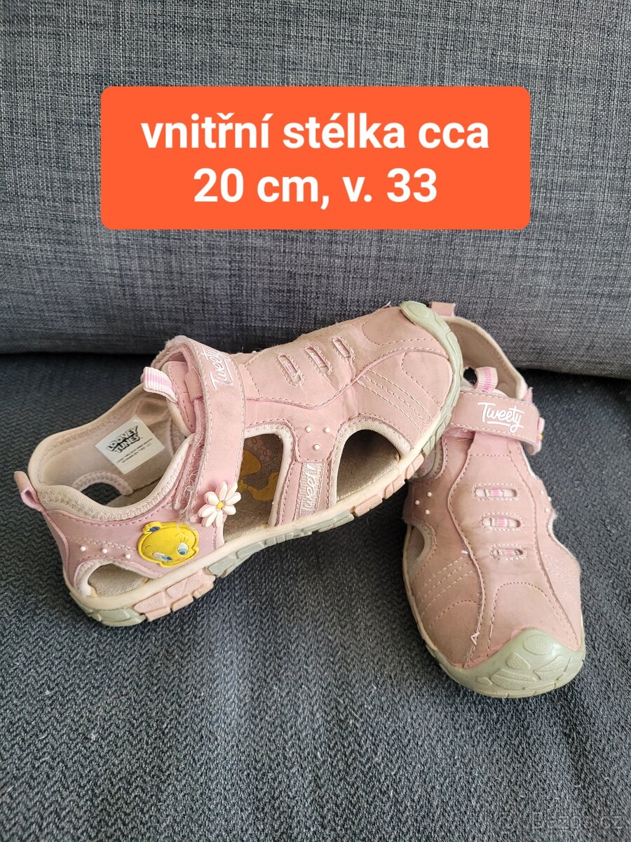 Sandále pro holku, v. 33 a v. 34