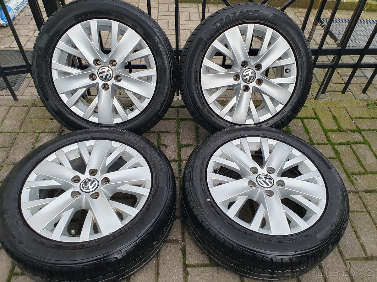 Alu kola 5x112 r16 6,5j et50 letní pneu 205/55/16