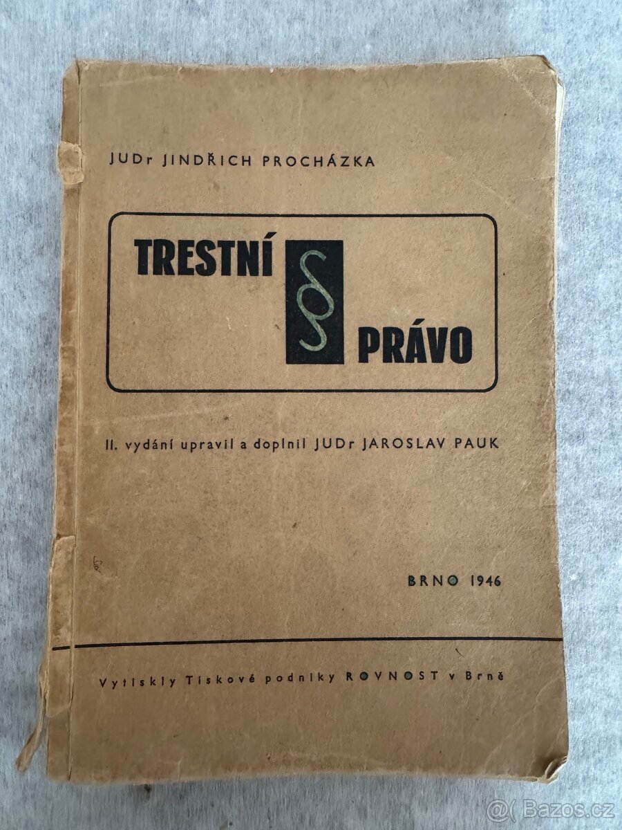 Kniha TRESTNÍ PRÁVO - JUDr. Jindřich Procházka
